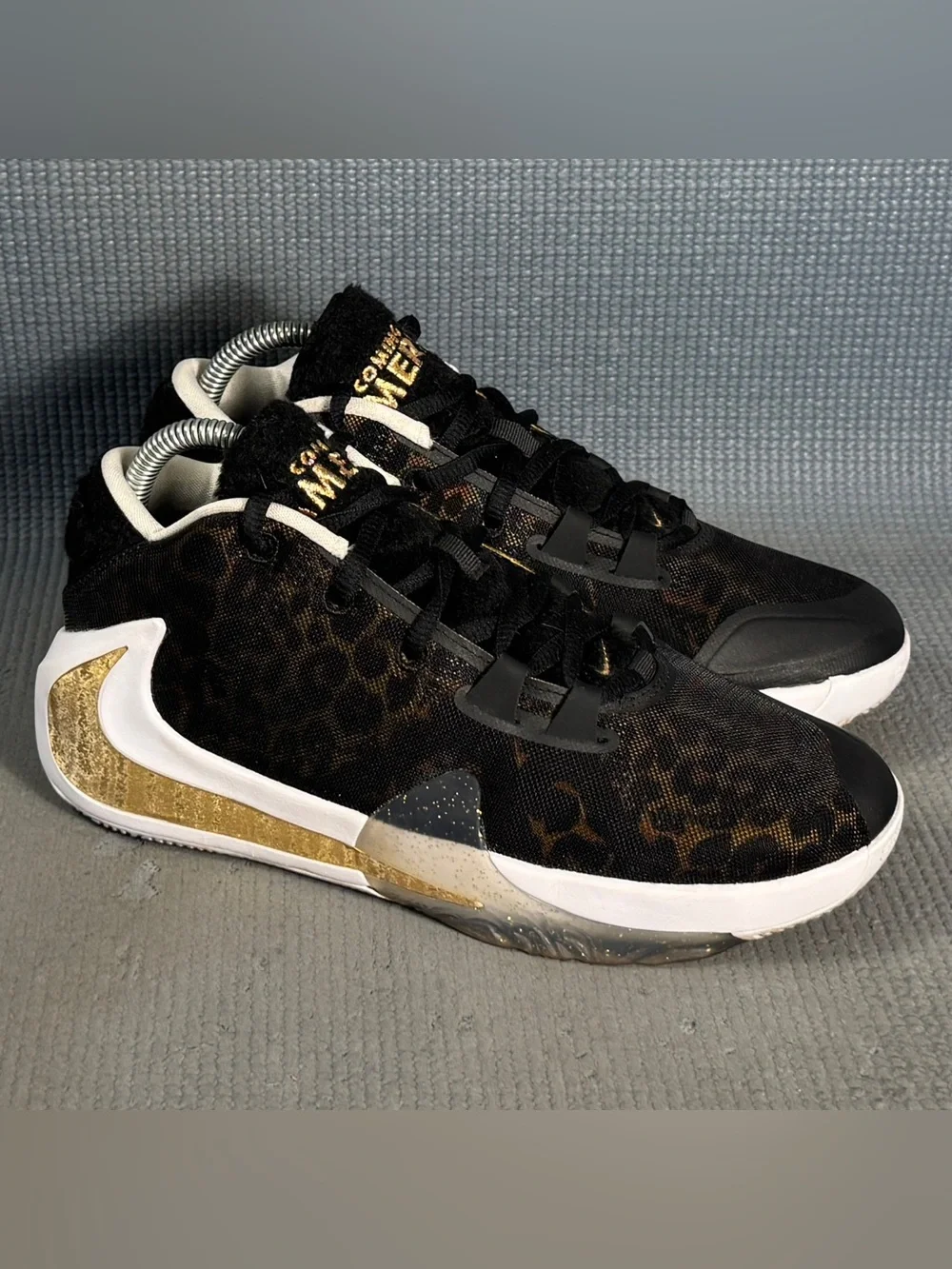 Nike Zoom Freak 1 GS ‘Coming to America’ Gold Black Shoes BQ5633-900 Size 6Y